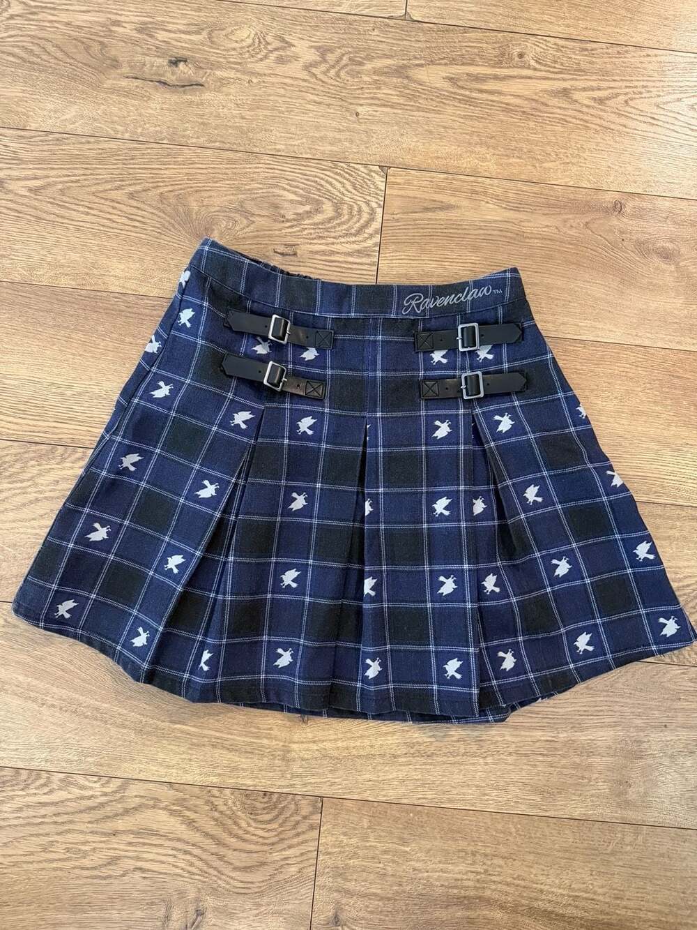 Harry Potter Wizarding World Ravenclaw Plaid Pleated Skirt with Buckles
